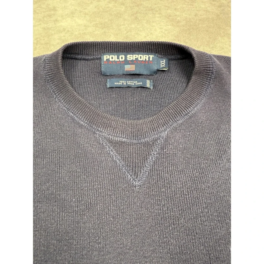 Vintage Polo Sport Ralph Lauren Sweater Vest Mens 2XL Knit USA Flag 90s‎